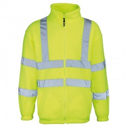 Plain High-visibility full zip fleece RTY 300 GSM